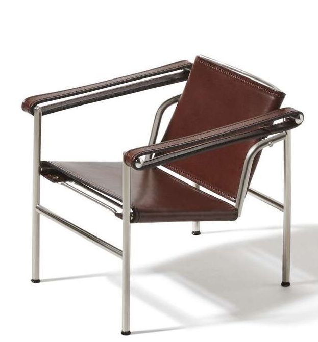 Le Miniature Cassina Sessel: Miniatur-Designklassiker mit braunem Leder und Stahlgestell. Designermöbel für stilvolles Wohnen.